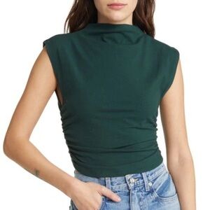 Reformation Lindy Knit Top (forest green)